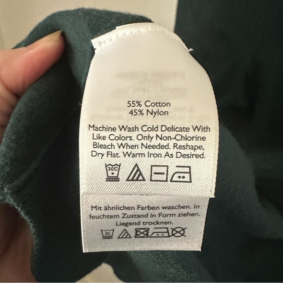 Eddie Bauer Green Cardigan Sweater V-Neck Knit - Picture 4 of 4